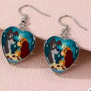 Lady & The Tramp Heart-Shaped Earrings with Animated Design